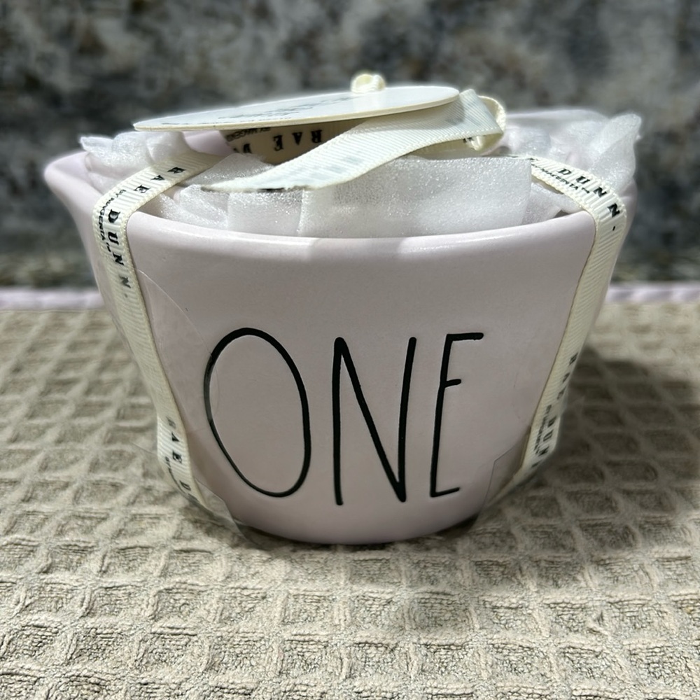 NWT Rae Dunn Pink Nesting Measuring Cups Set Ceramic ONE HALF THIRD QUARTER